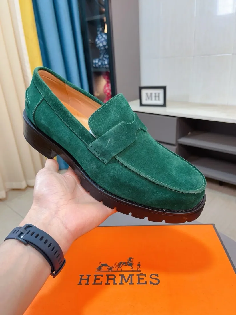 Men's shoes 💰458🌹🌹Niuli "HERMES" Hermès business leather shoes, original factory configuration, original imported frosted cowhide upper + luxury hardware logo + fully imported original customized cowhide lining, sole: rubber wear-resistant outsole, difficult craftsmanship, original factory follow-up goods, 🔍🔍high quality code number: 38-44 45 can be customized